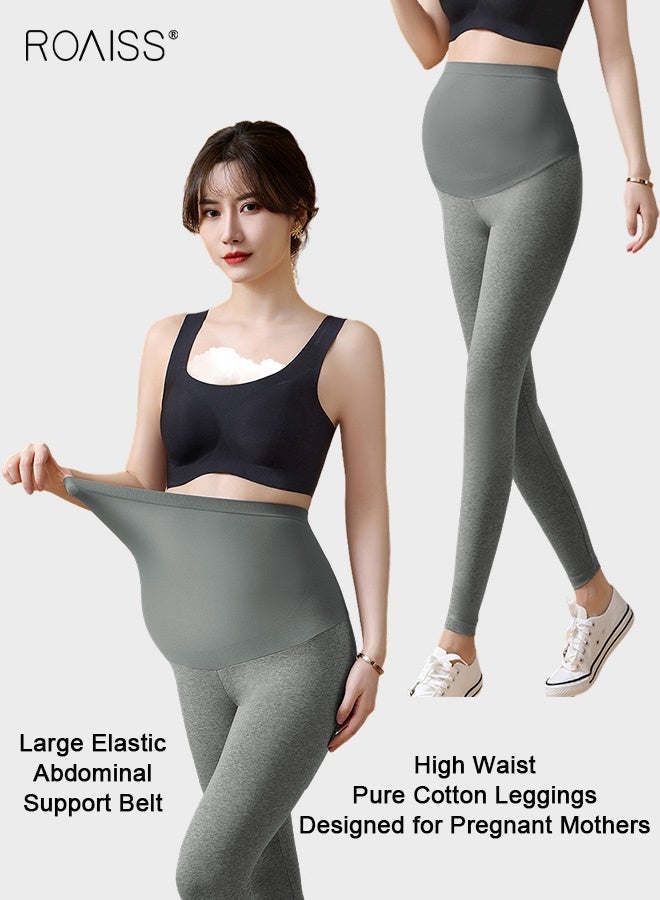 roaiss Plus Size Maternity Support Pants Maternity Leggings with Belly Support Relieve Waist Pressure Comfortable and Skin Friendly Fabric with Stretch and Non-Constricting - Image 1